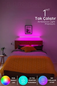 Led Çubuk Bar Abajur Aplik Gece Lambası Rgb Lambader Renkli Uzaktan Kumandalı Işık